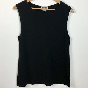 CHICO'S Rayon Relaxed Scoop Neck Tank Size 2 (L)